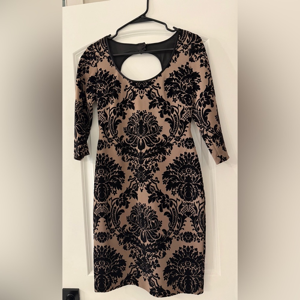 Aidan Mattox Black Satin Dress